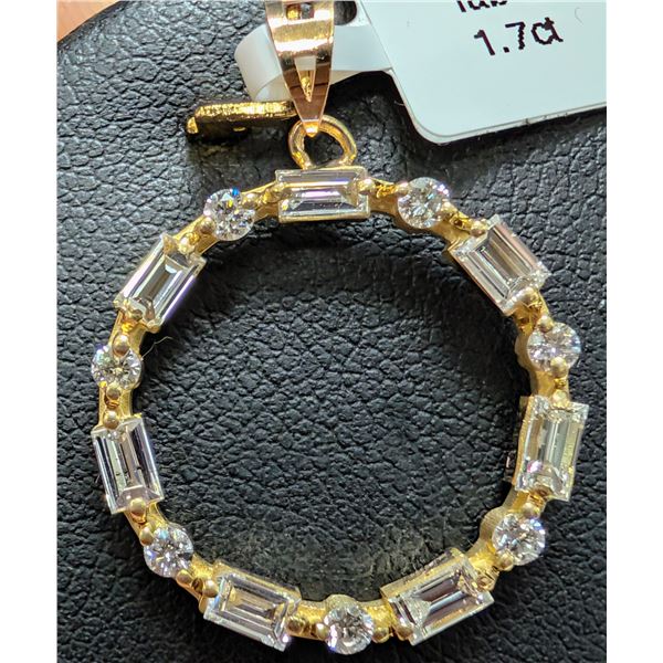 10K(1.7G),  LAB DIAMOND  (1.7CT) PENDANT, SUGGESTED RETAIL VALUE $3200