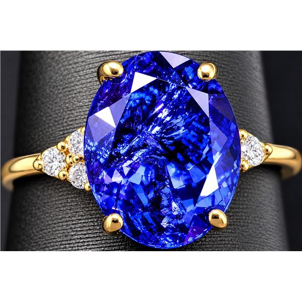 10K(1.9G),  TANZANITE (3.5CT), LAB DIAMOND  (0.06CT)RING, SIZE 6, SUGGESTED RETAIL VALUE $3200
