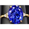 Image 1 : 10K(1.9G),  TANZANITE (3.5CT), LAB DIAMOND  (0.06CT)RING, SIZE 6, SUGGESTED RETAIL VALUE $3200