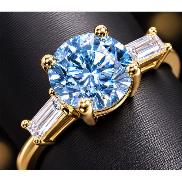 10K(1.5G),  BLUE LAB DIAMOND  (1CT)RING, SIZE 5.5, SUGGESTED RETAIL VALUE $2000