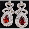 Image 1 : SILVER(5.07G),  GARNET  (APP 1CT) EARRING, SUGGESTED RETAIL VALUE $300