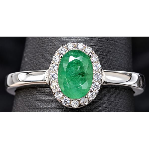 SILVER(3.63G),  EMERALD (0.5CT) RING, SUGGESTED RETAIL VALUE $280