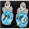 Image 1 : SILVER(4.05G),  BLUE TOPAZ (3CT) EARRING, SUGGESTED RETAIL VALUE $280