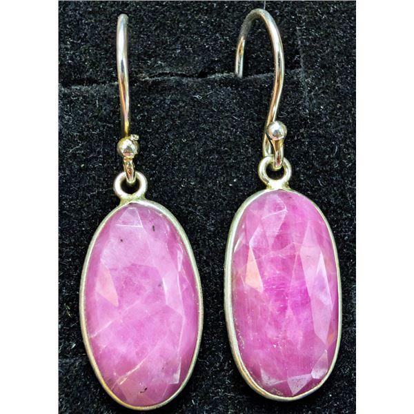 SILVER(5.21G),  RUBY (APP 12CT) EARRING, SUGGESTED RETAIL VALUE $240