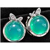 Image 1 : SILVER(4.53G),  GREEN AGATE EARRING, SUGGESTED RETAIL VALUE $240