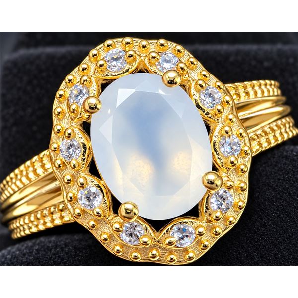 SILVER(3.76G),  CHACELDONY (APP 1.25CT) RING, SUGGESTED RETAIL VALUE $240