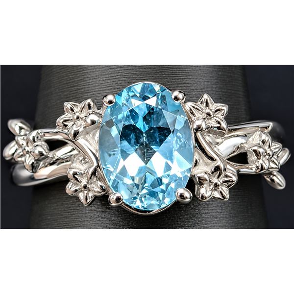 SILVER(3.83G),  BLUE TOPAZ (1.5CT) RING, SUGGESTED RETAIL VALUE $240