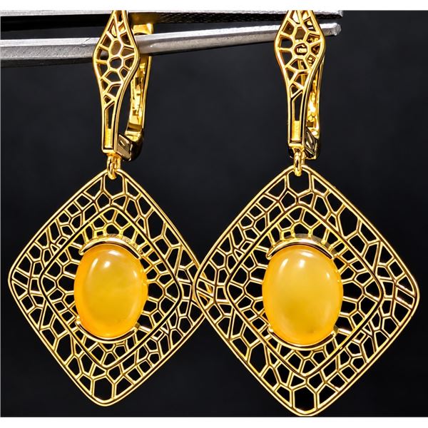 SILVER(3.8G),  BALTIC AMBER EARRING, SUGGESTED RETAIL VALUE $240