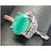 Image 2 : SILVER(2.49G),  EMERALD  (1CT) RING