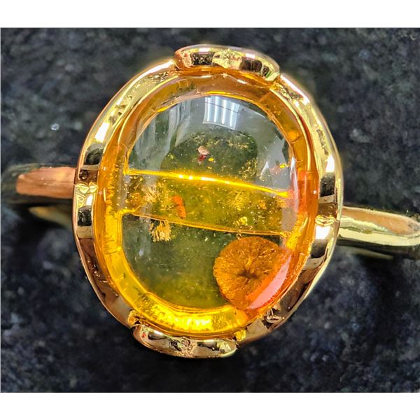 SILVER(2.37G),  AMBER RING