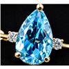Image 1 : 10K(1G), BLUE TOPAZ (1CT), DIAMOND (0.02CT)RING, SIZE 6.5, SUGGESTED RETAIL VALUE $2200