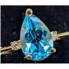 Image 2 : 10K(1G), BLUE TOPAZ (1CT), DIAMOND (0.02CT)RING, SIZE 6.5, SUGGESTED RETAIL VALUE $2200