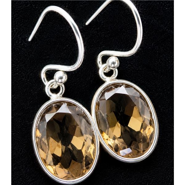 SILVER(3.3G),  SMOKEY QUARTZ (12CT) EARRING, SUGGESTED RETAIL VALUE $240