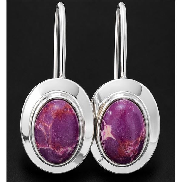 SILVER(6.88G),  PURPLE TURQUOISE EARRING SUGGESTED RETAIL VALUE $200