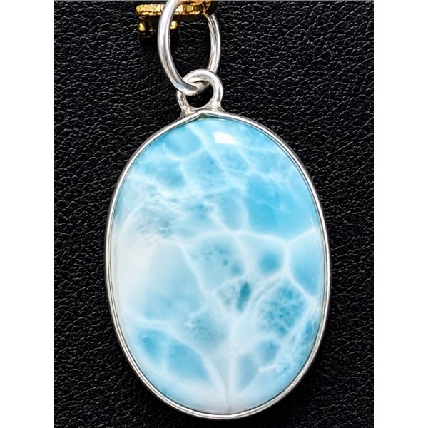 SILVER(2.3G),  LARIMAR (7CT) PENDNAT