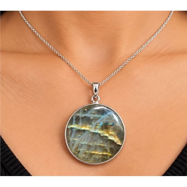 SILVER(5.95G),  LABRADORITE PENDANT, SUGGESTED RETAIL VALUE $350