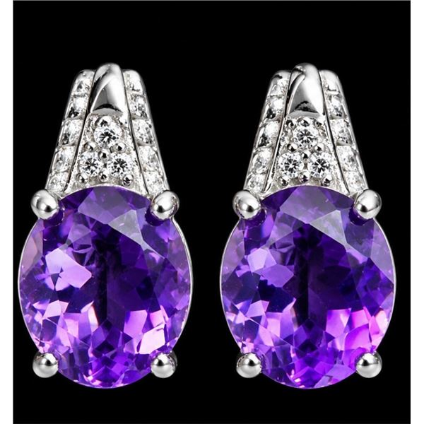SILVER(3.46G),  AMETHYST  (APP2CT)EARRING, SUGGESTED RETAIL VALUE $320