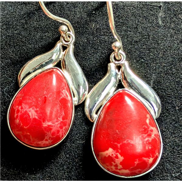 SILVER(6.5G), GENUINE GEMSTONE EARRING, SUGGESTED RETAIL VALUE $300