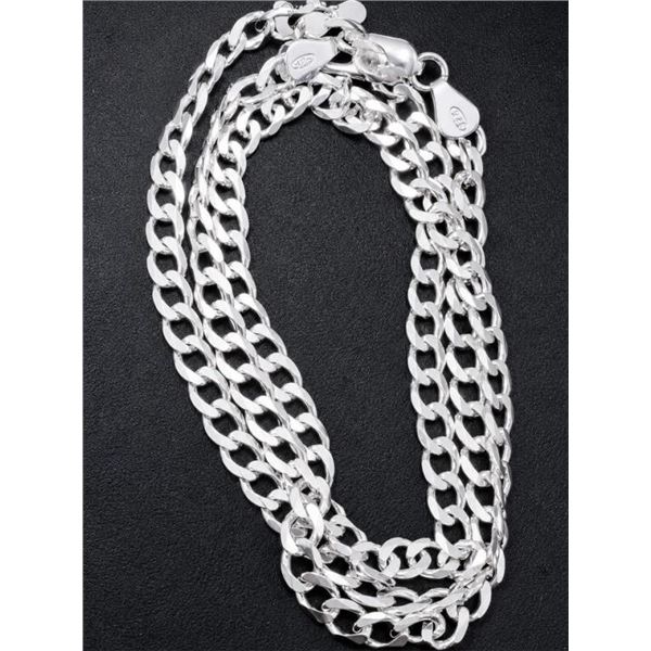 SILVER(11G),  RHODIUM PLATED ITALIAN CHAIN 18", SUGGESTED RETAIL VALUE $250