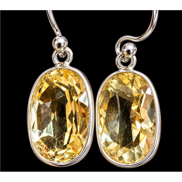 SILVER(3.08G), LEMON QUARTZ  (APP11CT)EARRING, SUGGESTED RETAIL VALUE $250