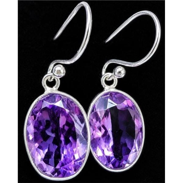 SILVER(3.06G),  AMETHYST EARRING, SUGGESTED RETAIL VALUE $240