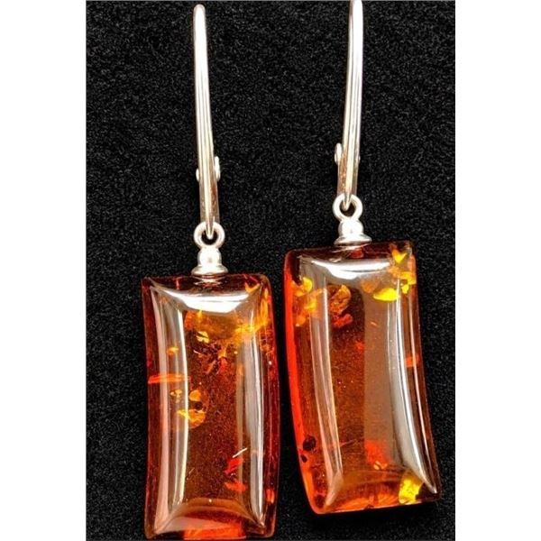 SILVER(3.6G),  AMBER EARRING, SUGGESTED RETAIL VALUE $240