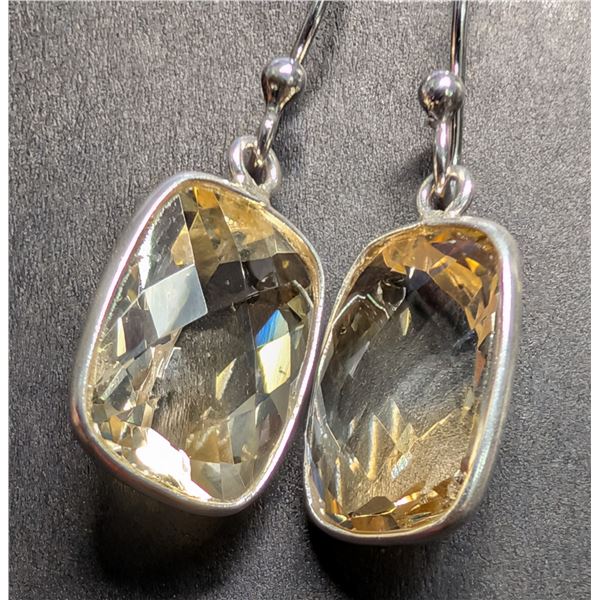 SILVER(3.46G),  CITIRINE EARRING, SUGGESTED RETAIL VALUE $240