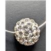 Image 1 : SILVER(2.8G),  CRYSTAL BALL NECKLACE 17"  SUGGESTED RETAIL VALUE $200