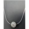 Image 2 : SILVER(2.8G),  CRYSTAL BALL NECKLACE 17"  SUGGESTED RETAIL VALUE $200
