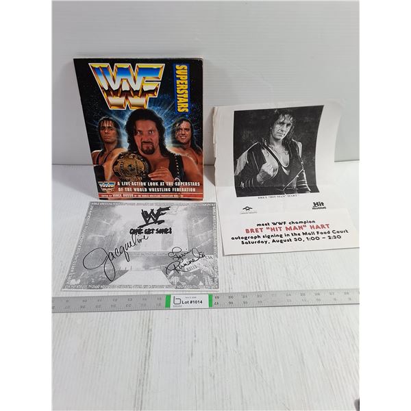 WWE Magazine with Bret Hart's Autograph (cannot authenticate) ,Poster,(2) Autographs
