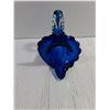 Image 6 : Vintage Hand-Blown Cobalt Blue/Clear Glass Cornucopia