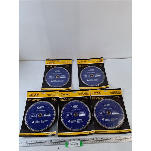 (5) Canada Can-Pro 7 1/4" / 180mm Diamond Saw Blades Sealed