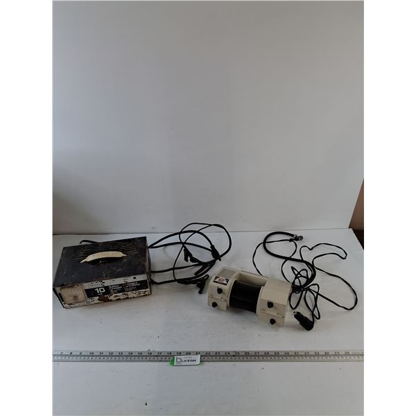 Sears 10 Amp Battery Charger, Electro Mobile Air Compressor Both Untested As-Is