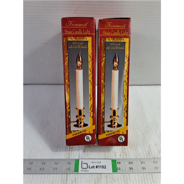 (2) Brass Candle Lights