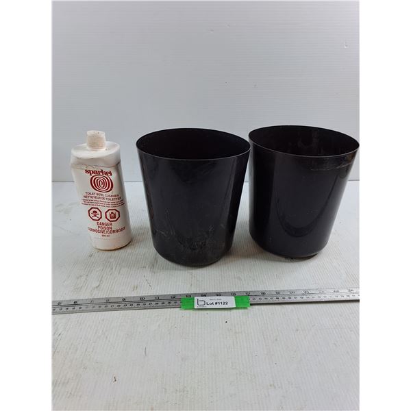 (2) Plastic Trash Bins - Toilet Bowl Cleaner - As Is - Cannot Ship