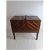 Image 3 : Vintage Wooden Sewing Kit Stand - 20x10x17" Closed, Pickup Preferred