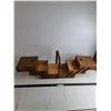 Image 1 : Vintage Wooden Sewing Kit Basket - 17x9x11" Closed, Pickup Preferred