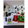 Image 2 : Mixed Holiday & Tech Lot - Christmas Dog Costumes, Hats, Tablecloth, Quickport Connector, Headphones