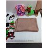 Image 4 : Mixed Holiday & Tech Lot - Christmas Dog Costumes, Hats, Tablecloth, Quickport Connector, Headphones