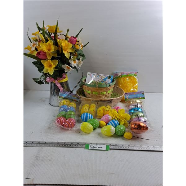 (2) Easter Baskets & Easter Decorations - As Is