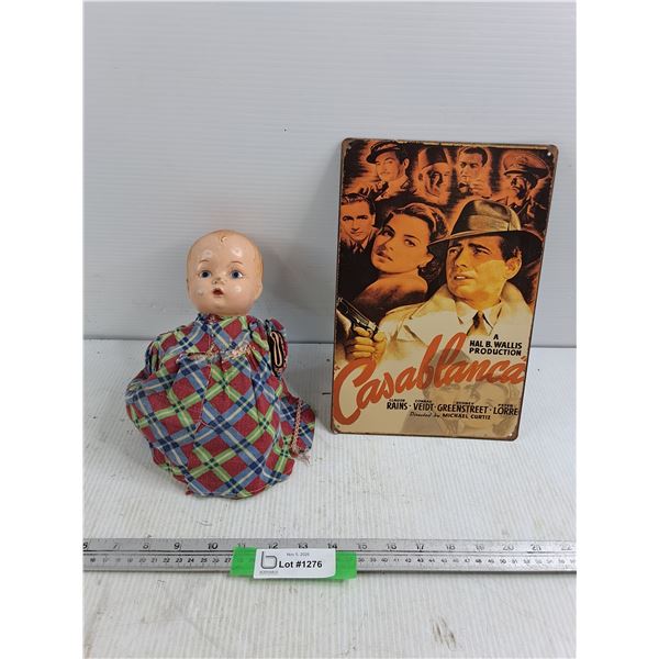 Casablanca Metal Poster (8x12 ) - Doll (Missing Arms & Legs) - As Is