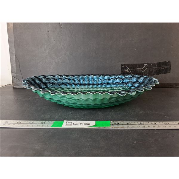 Ocean Style Glass Bowl 15  x 10 