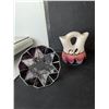 Image 2 : Doilies, Glass Lamp Shade 6" Diam., Native American Wedding Vase