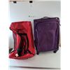 Image 1 : (1) Red Underarmor Duffel Bag, (1) Purple Skyway Suitcase