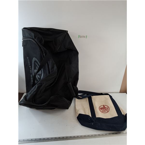 Trader Joe's Shopping Bag, Athletic Works Duffel Bag with Wheels