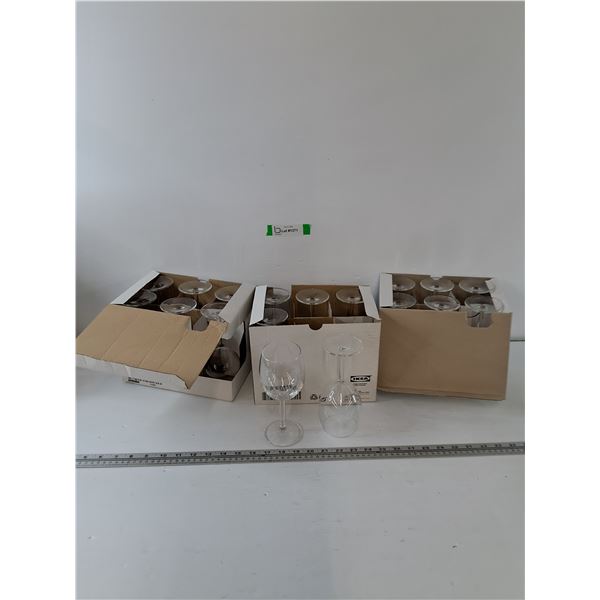 (3) Packs of 6 IKEA Wine Glasses