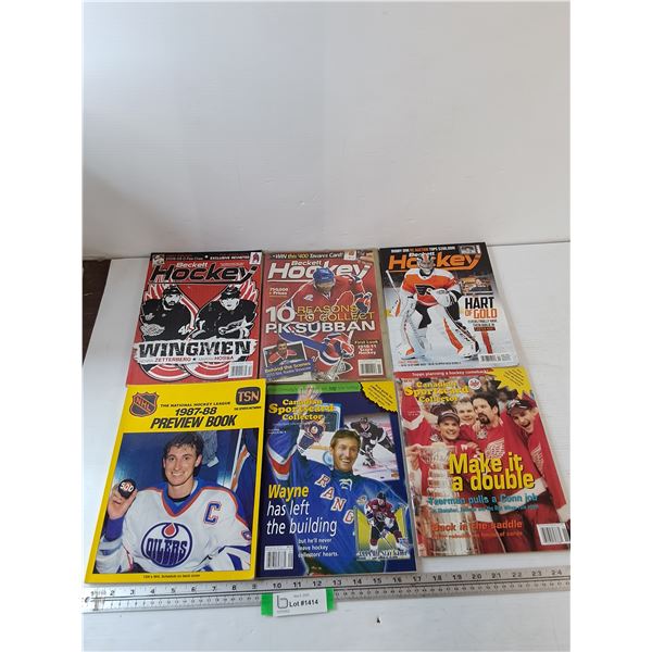 (6) Hockey NHL Magazines, Beckett Hockey, Sportscard Collector,1987 Preview Book