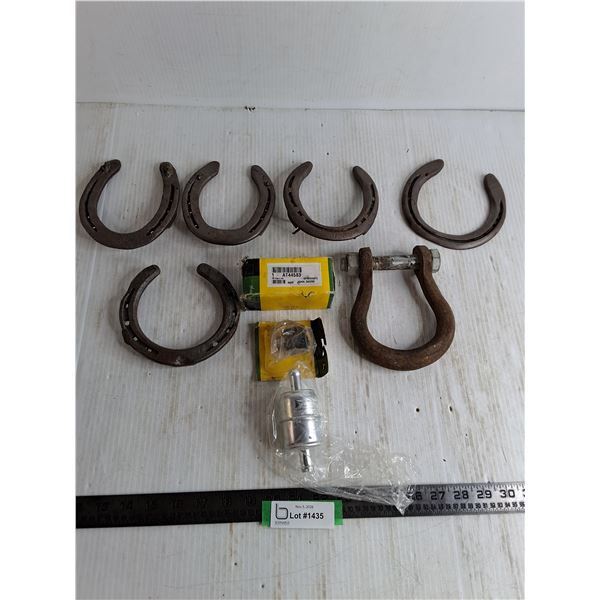 (5) Horse Shoes, U-Clamp, John Deere Parts, Fuel Filter