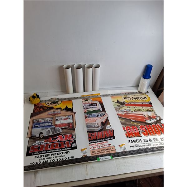 (7) Car Show Posters - Largest 24  x 18 