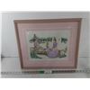 Image 1 : Framed Cross Stitched Mother & Daughter by Fountain 20" x 16.5"